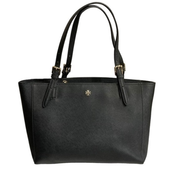 Tory Burch large black saffiano leather business laptop tote bag - Picture 1 of 11